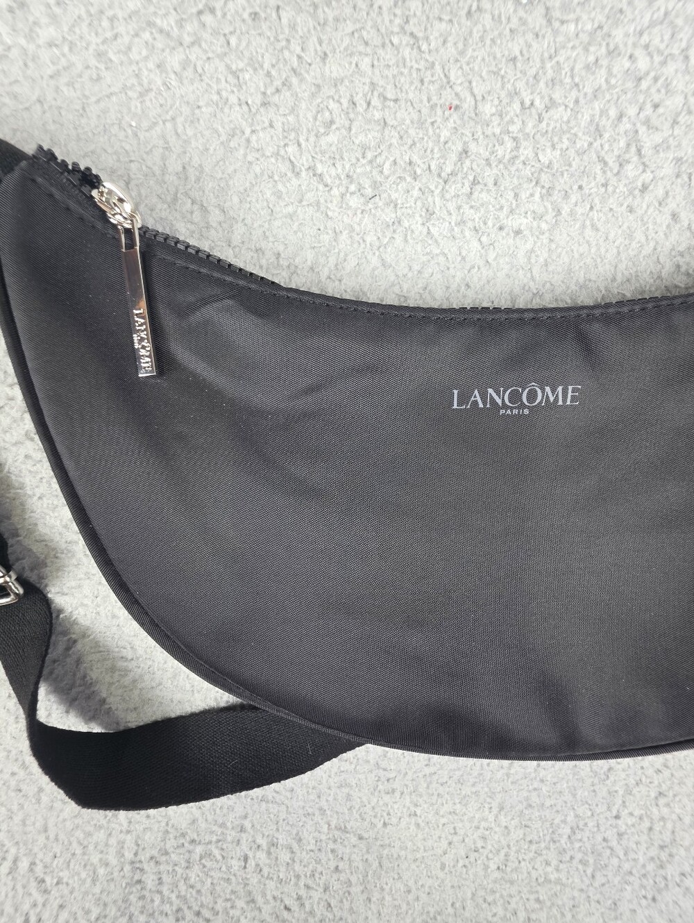 LANCÔME Paris Crossbody Bag Adjustable Strap Zipper Closure Black Multi Wear